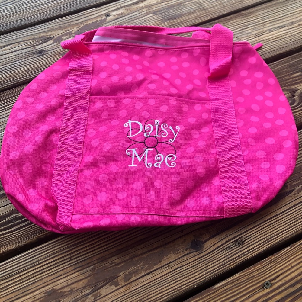 Mini duffle w/ “Daisy Mae” embroidered